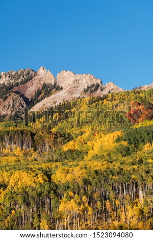 An autumn view of a portion of "The Dyke" in the Gunnison National Forest near Kebler Pass in Colorado.