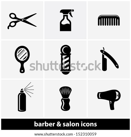 Salon & Barber Shop Icon Set Royalty-Free Stock Photo #152310059