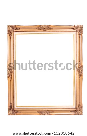 old picture frame isolated on white background