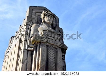 Guardian statues in Cleveland Ohio Royalty-Free Stock Photo #1523116028