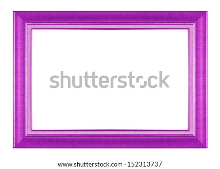 Old Antique Purple  frame Isolated Decorative Carved Wood Stand Antique  Frame Isolated On White Background