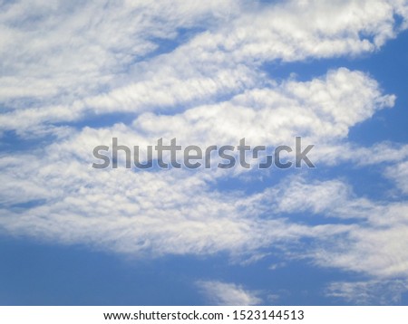 Fantastic white clouds with blue sky background. ์Abstract nature background.