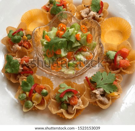 Authentic Thai food Must be beautiful and delicious Royalty-Free Stock Photo #1523153039