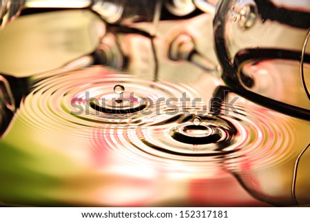 Water drops in Basin and water ripple.
