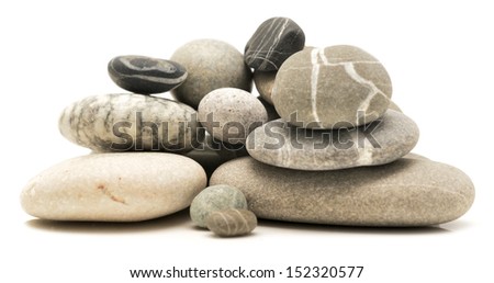 pebbles isolated on a white background
