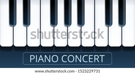 Piano concert concept banner. Cartoon illustration of piano concert vector concept banner for web design