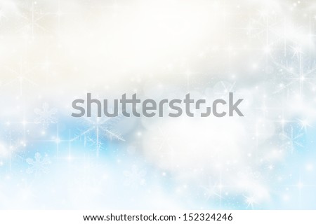 abstract Christmas background with white snowflakes
