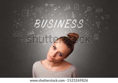 Pretty girl with business task schedule concept