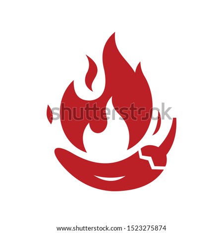 Extremely super hot red chili  Vector Royalty-Free Stock Photo #1523275874