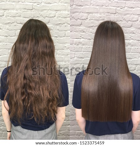 Back View Of A Woman With Long Straight Hair Images And Stock