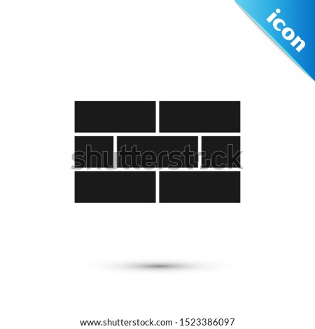 Black Bricks icon isolated on white background.  Vector Illustration
