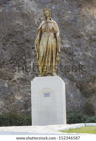 Virgin Mary Golden Statue near Ephesus, Turkey