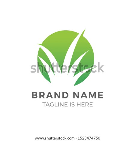 grass vector logo design template