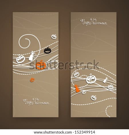 Vector Illustration of Two Halloween Banners