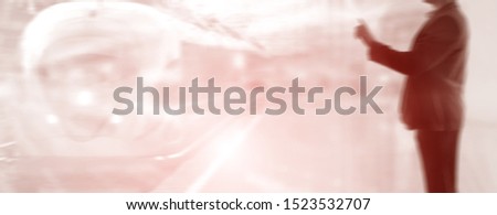 Double Exposure Business Abstract Image. Website Header Banner.