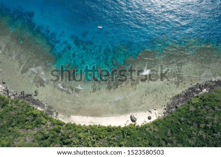 Drone view at Beauty beach at South pacific island