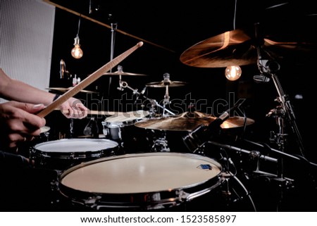 drum set in the studio