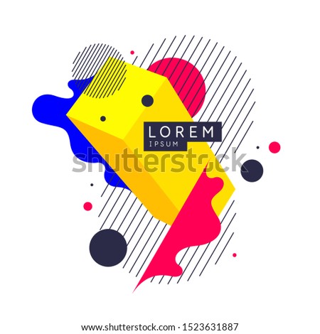 Trendy abstract art geometric background with flat, minimalistic style. Vector poster with elements for design