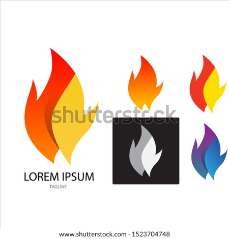 Fire Flame Dancing Icon Flat Pictogram Template. Illustration Symbol. - Vector eps 10