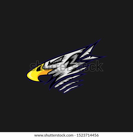 Eagle head mascot logo design vector with modern illustration concept style for badge, emblem and tshirt printing. illustration for sport and esport team dark Background