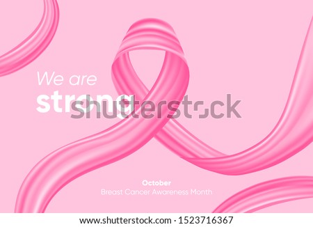 Breast Cancer Awareness Month banner with creative concept. Vector Illustration for web, social media, ad, cover, poster. 