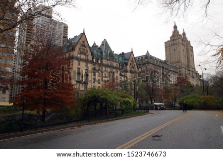 Just outside Central Park the Dakota Building is a beautiful sight in the NYC Skyline Royalty-Free Stock Photo #1523746673