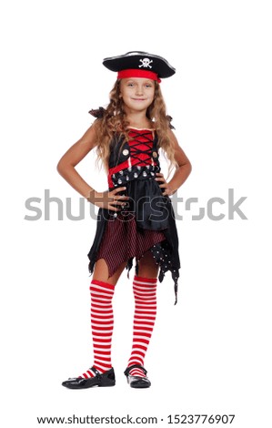 Pretty little girl dressed as a pirate
