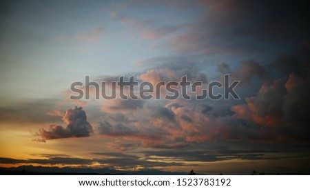 beautiful unique cloud formation and colors over Puget sound