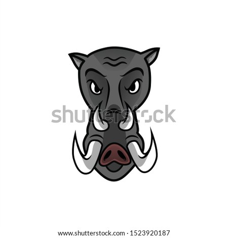 The Head of A Rare Wild Boar from Indonesia (Grey) (Babi Rusa)