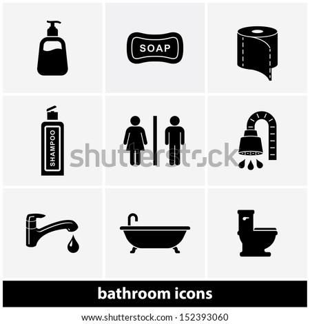 Restroom / Bathroom Icon Set Royalty-Free Stock Photo #152393060