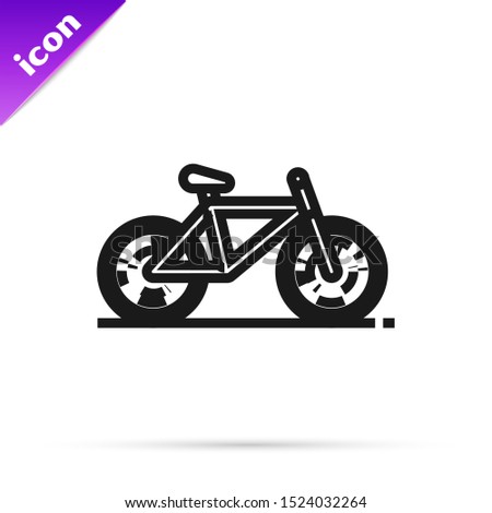 Black line Bicycle icon isolated on white background. Bike race. Extreme sport. Sport equipment.  Vector Illustration