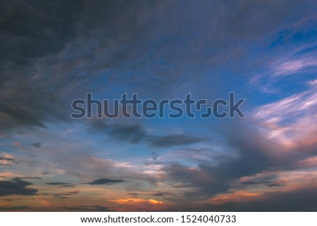 twilight Beauty Evening colorful clouds - sunlight with dramatic sky.Dramatic sky
