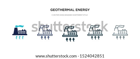 geothermal energy icon in different style vector illustration. two colored and black geothermal energy vector icons designed in filled, outline, line and stroke style can be used for web, mobile, ui Royalty-Free Stock Photo #1524042851