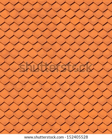 Seamless house roof texture made of ceramic tiles