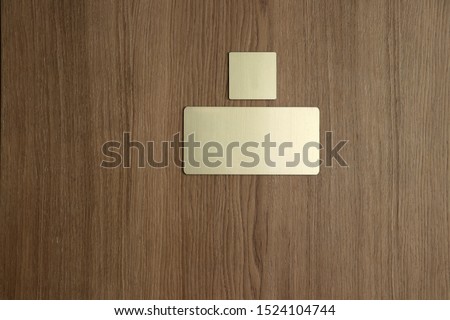 Clear nameplate on the door. Room for text for name and number. Conceptual photo 