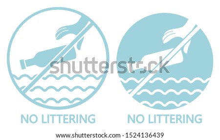 No littering - a warning sign for a pool, beach or water channel.
