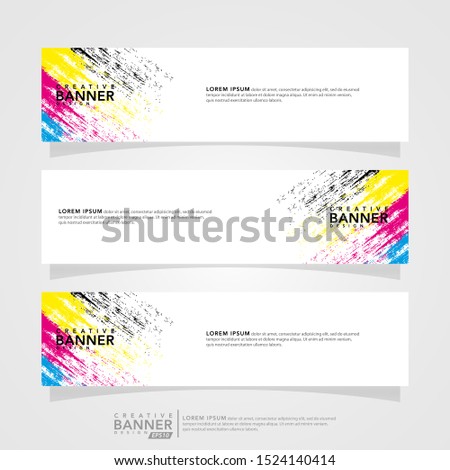 Vector design banner background template abstract. Collection of brush abstract template. Can used for design web banner, header, footer, layout, letterhed, landing page and social media promotion.