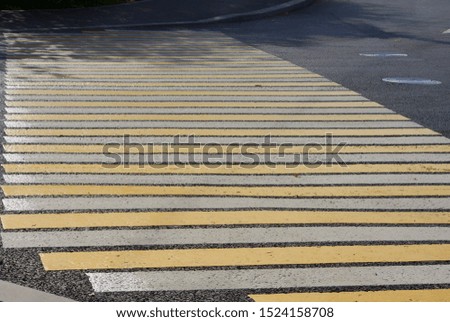 Pedestrian crossing (Zebra crossing) on road