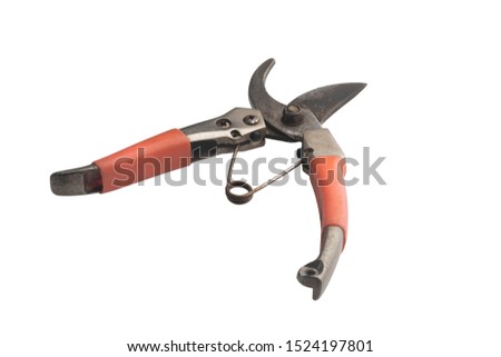 Pruning shears isolated on white background