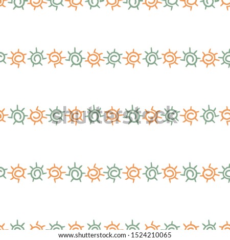 Abstract Sun. Vector illustration of seamless pattern.