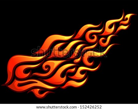 Illustration of Ready to Print Flame Stickers or Tattoo Designs