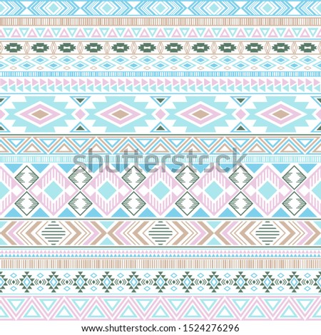 Aztec american indian pattern tribal ethnic motifs geometric vector background. Unusual native american tribal motifs textile print ethnic traditional design. Mexican folk fashion.