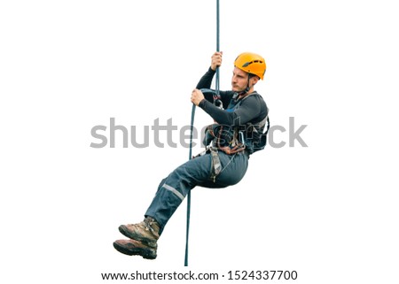 Industrial climber isolated on white background Royalty-Free Stock Photo #1524337700