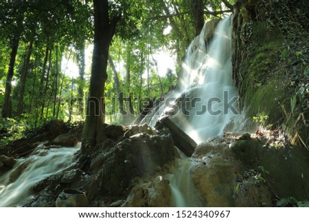 Deep forest waterfall , The waterfall named Huai Rong Kwang waterfall in Phrae province , Thailand