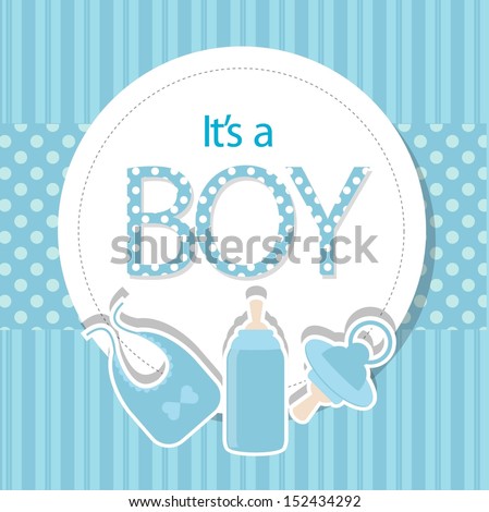 baby boy arrival card Royalty-Free Stock Photo #152434292