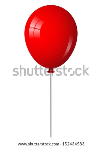 illustration of red balloon on stick