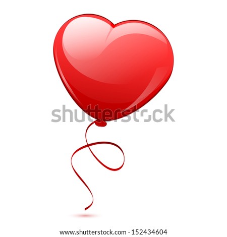 Illustration of red heart balloon