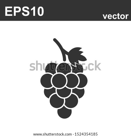 Grape Icon Food Fruits Outlined silhouette on white background