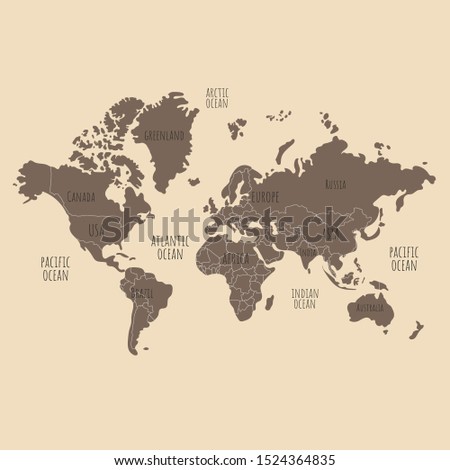 World map vector illustration.  World map art.