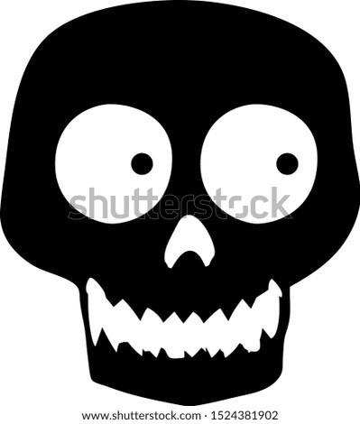 Human skull in black and white style vector design .